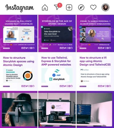Instagram dawntraoz.tech account wall showcase