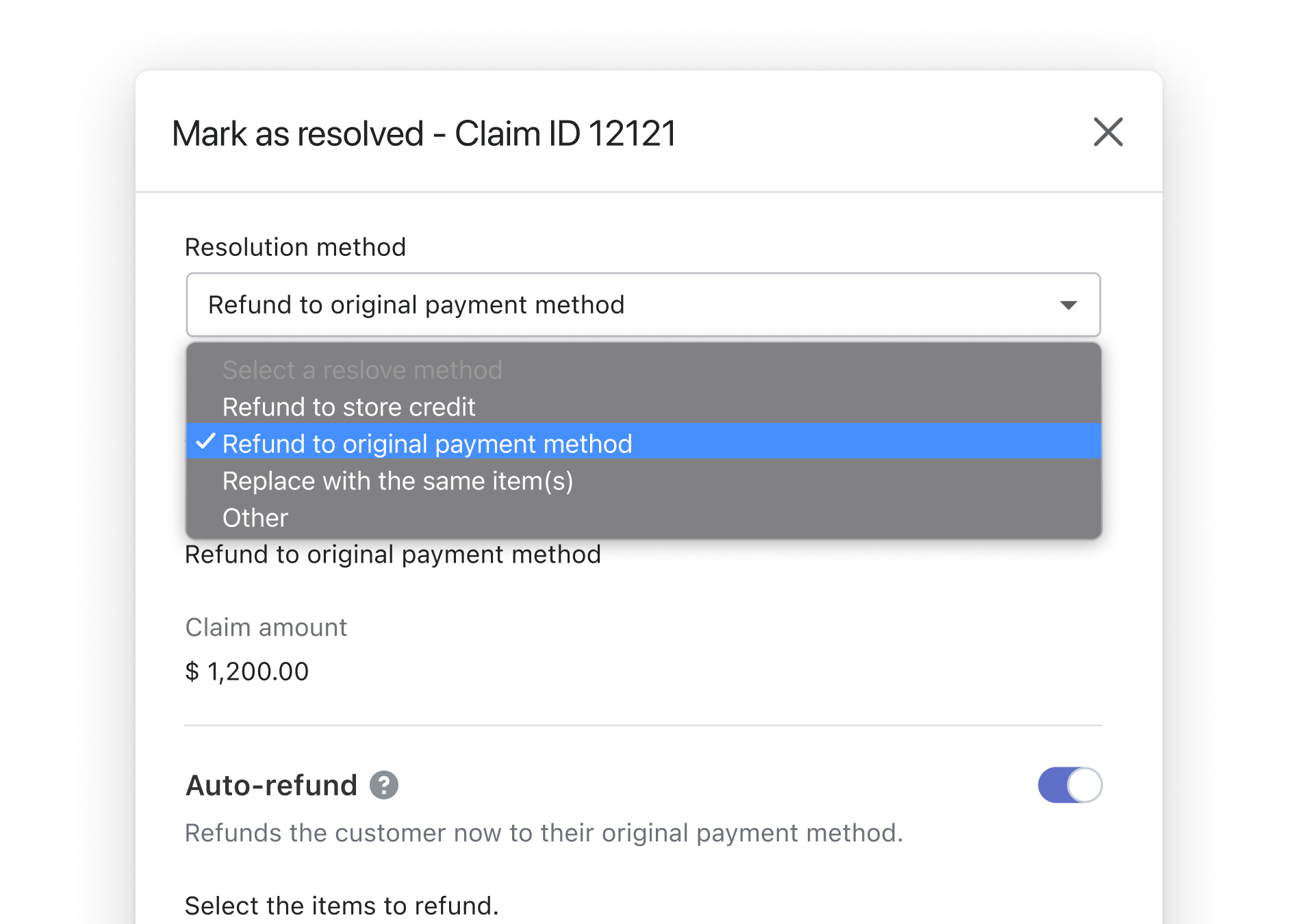 Resolve claims at any point in the process