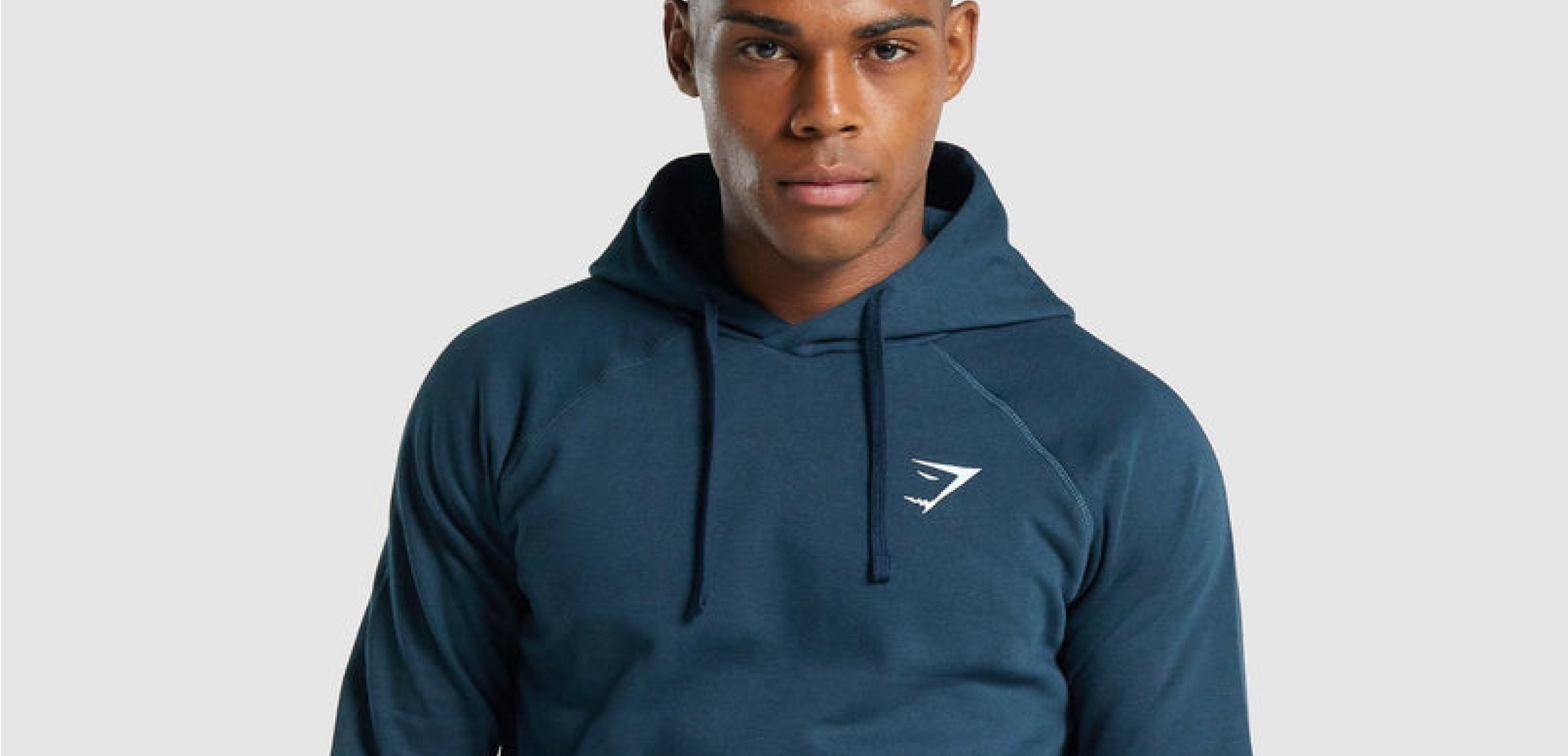 Gymshark Mens S Crest Pullover Fleece Hoodie Sweatshirt Black