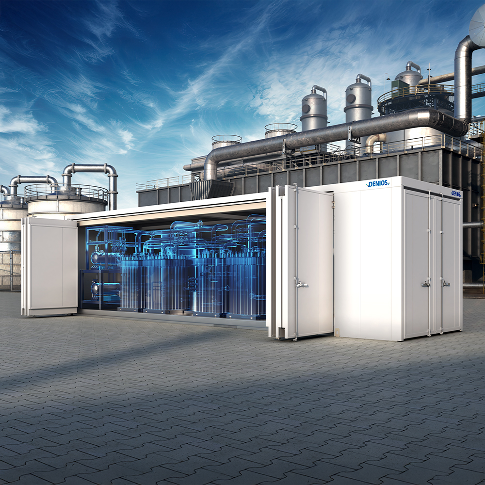 Technikcontainer mit Sicherheitsfeatures
