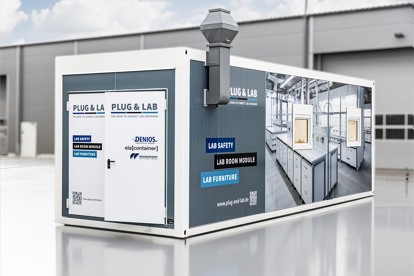 Kontainer Lab Prüfcontainer für Lithium-Batterien. Sichere Testumgebungen von DENIOS