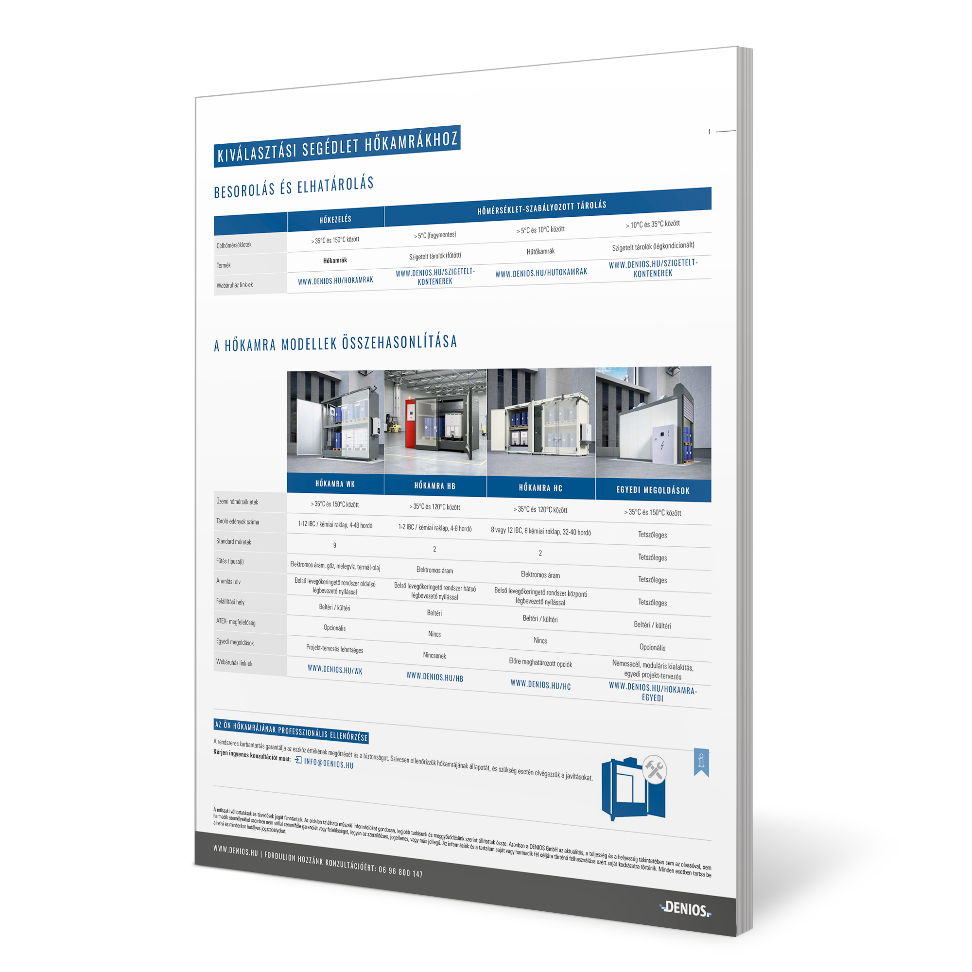 Kiválasztási segédlet hőkamra