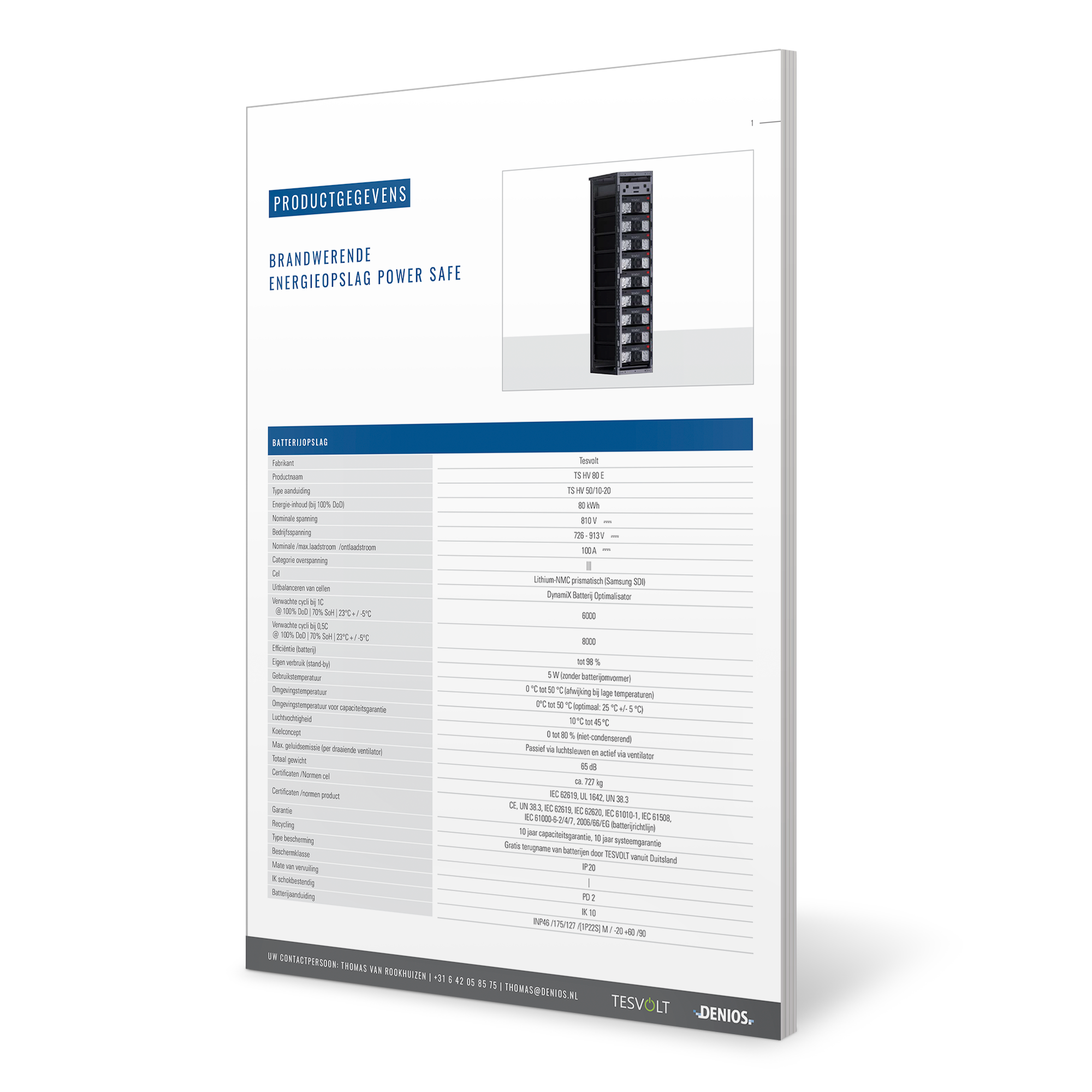 Productgegevens brandwerende opslag POWER SAFE