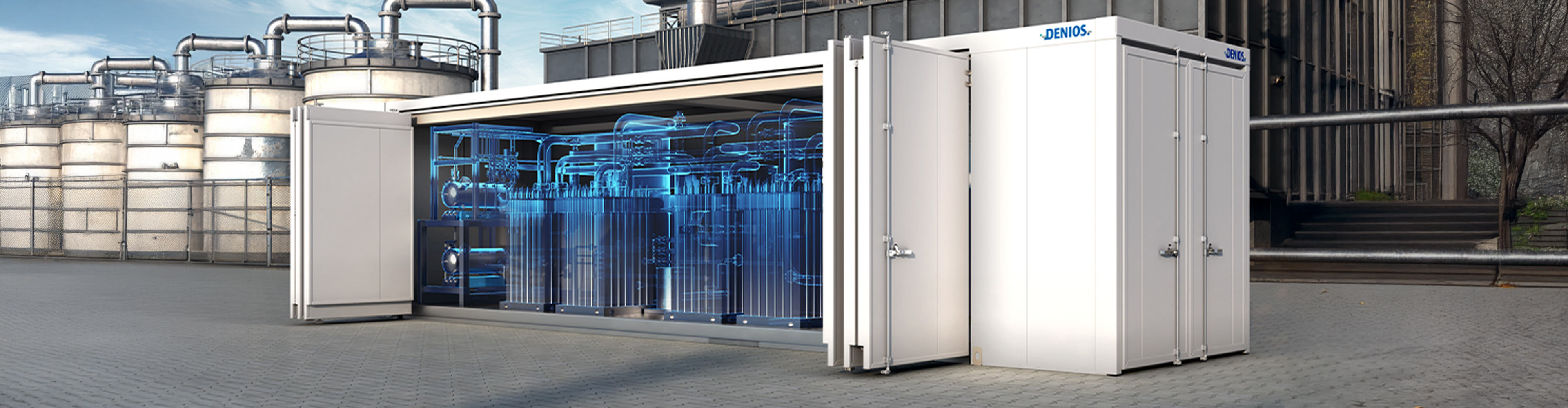Technikcontainer für Wasserstoff-Elektrolyseure