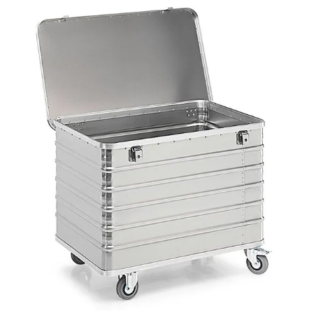 caisse aluminium sur roulettes