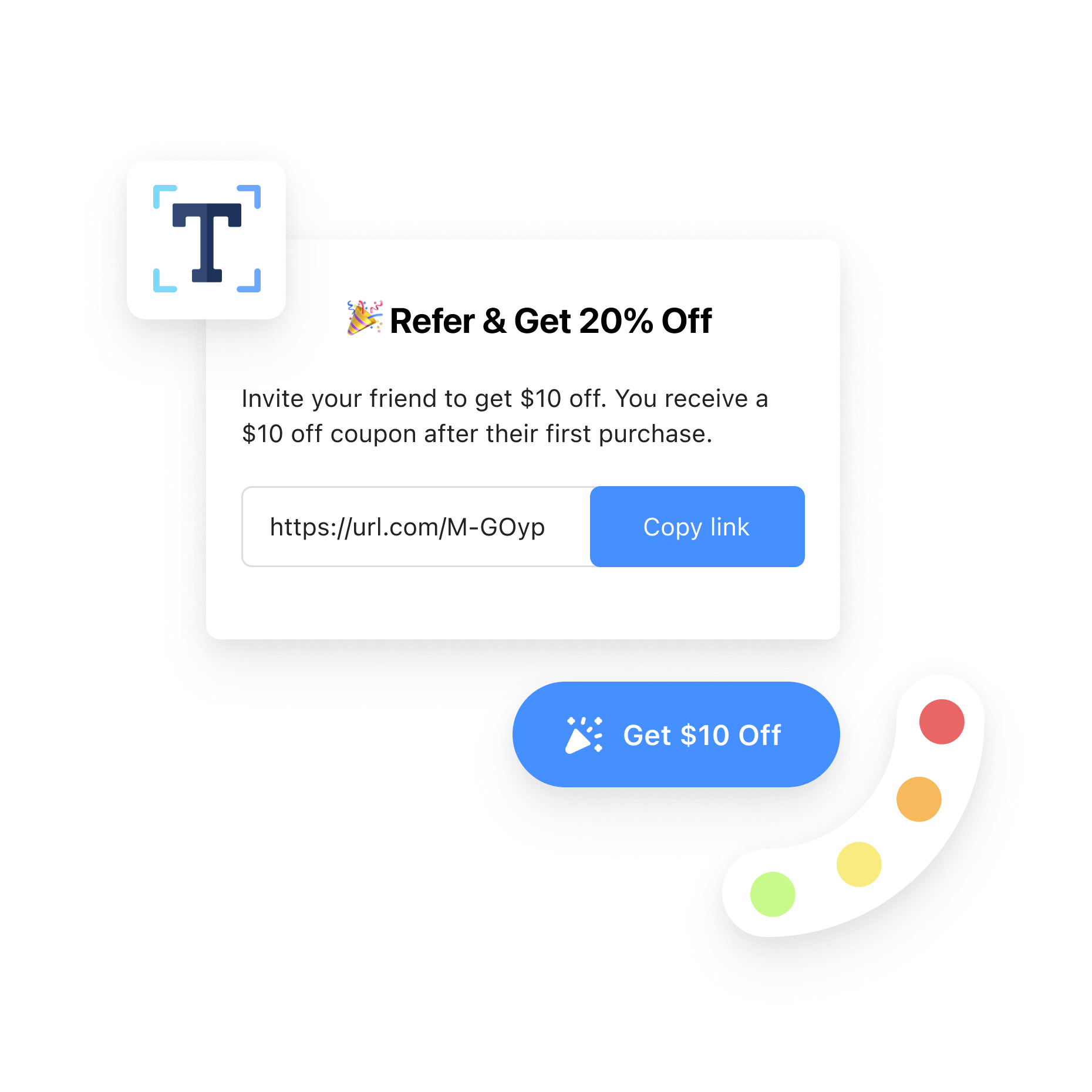 Eye-catching referral program widget