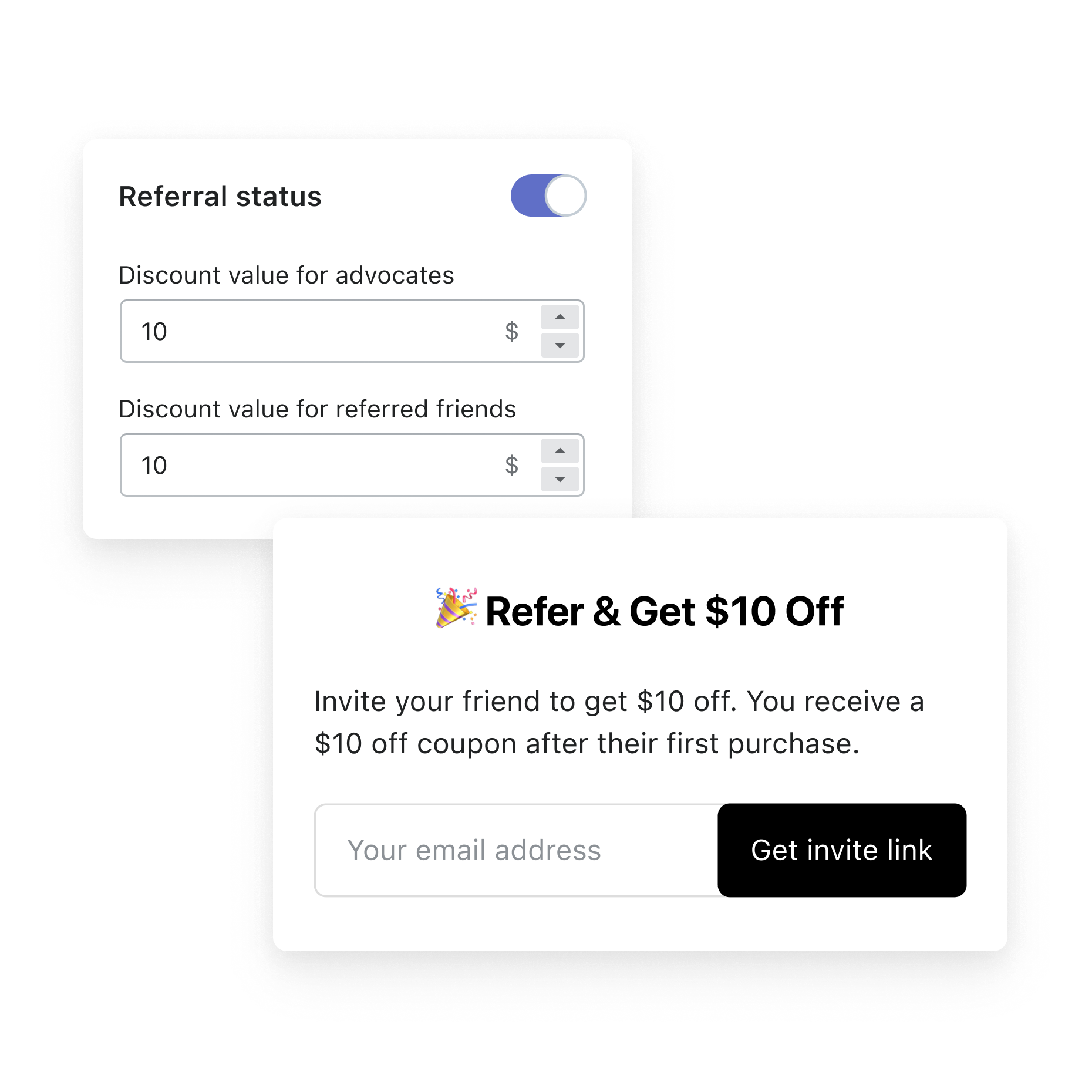Easy-to-setup referral programs