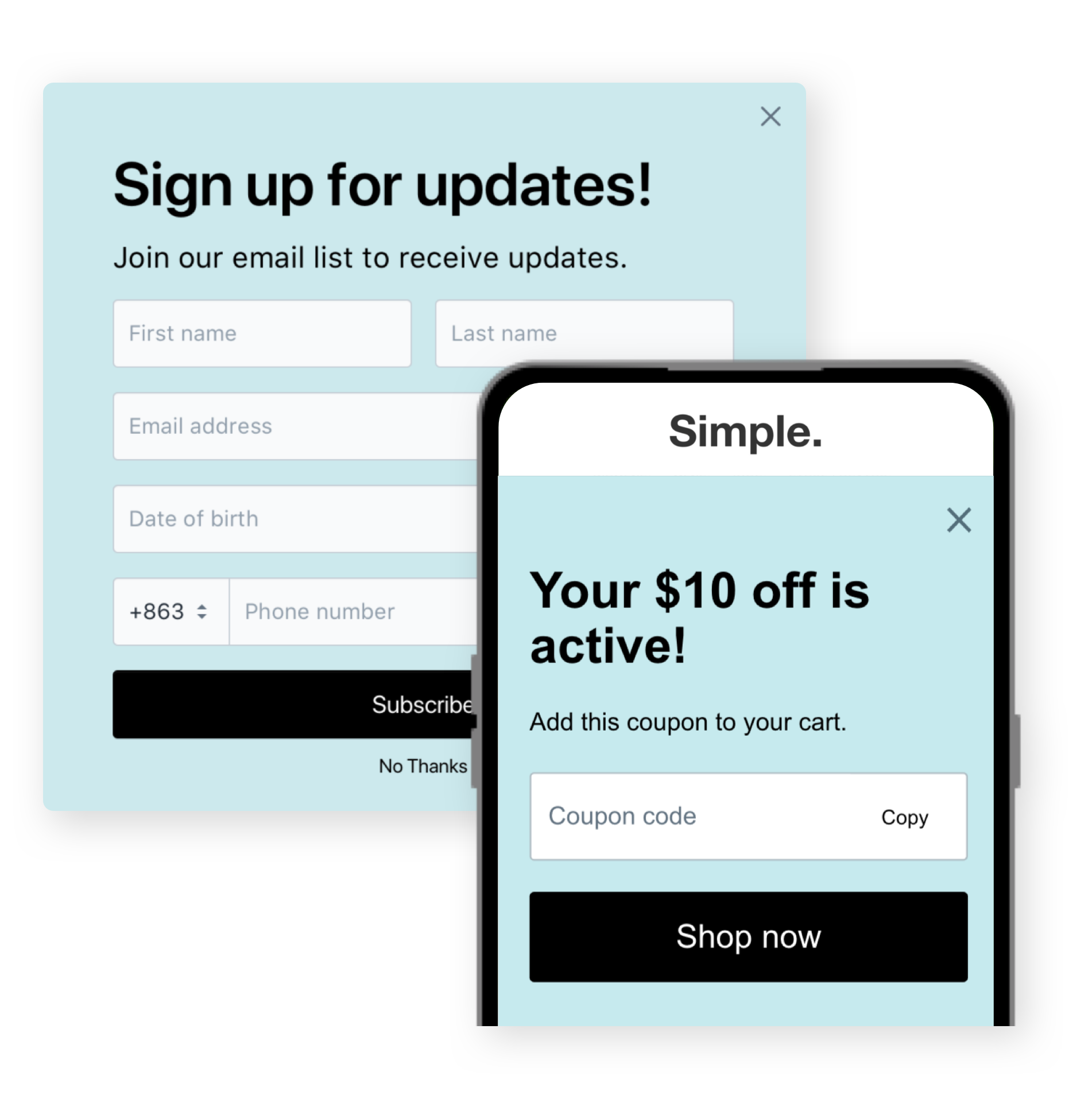 Website popups & banners