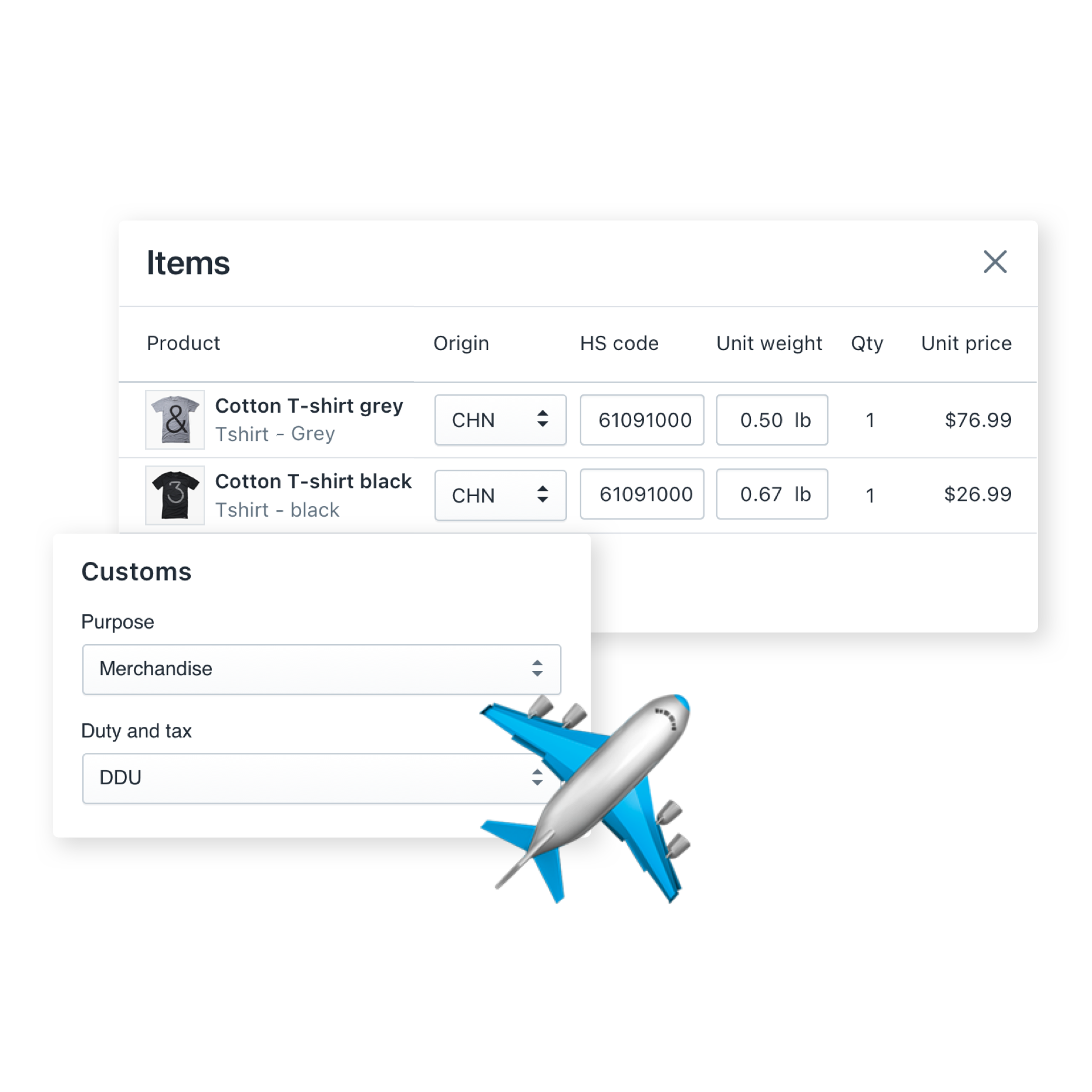 International shipping