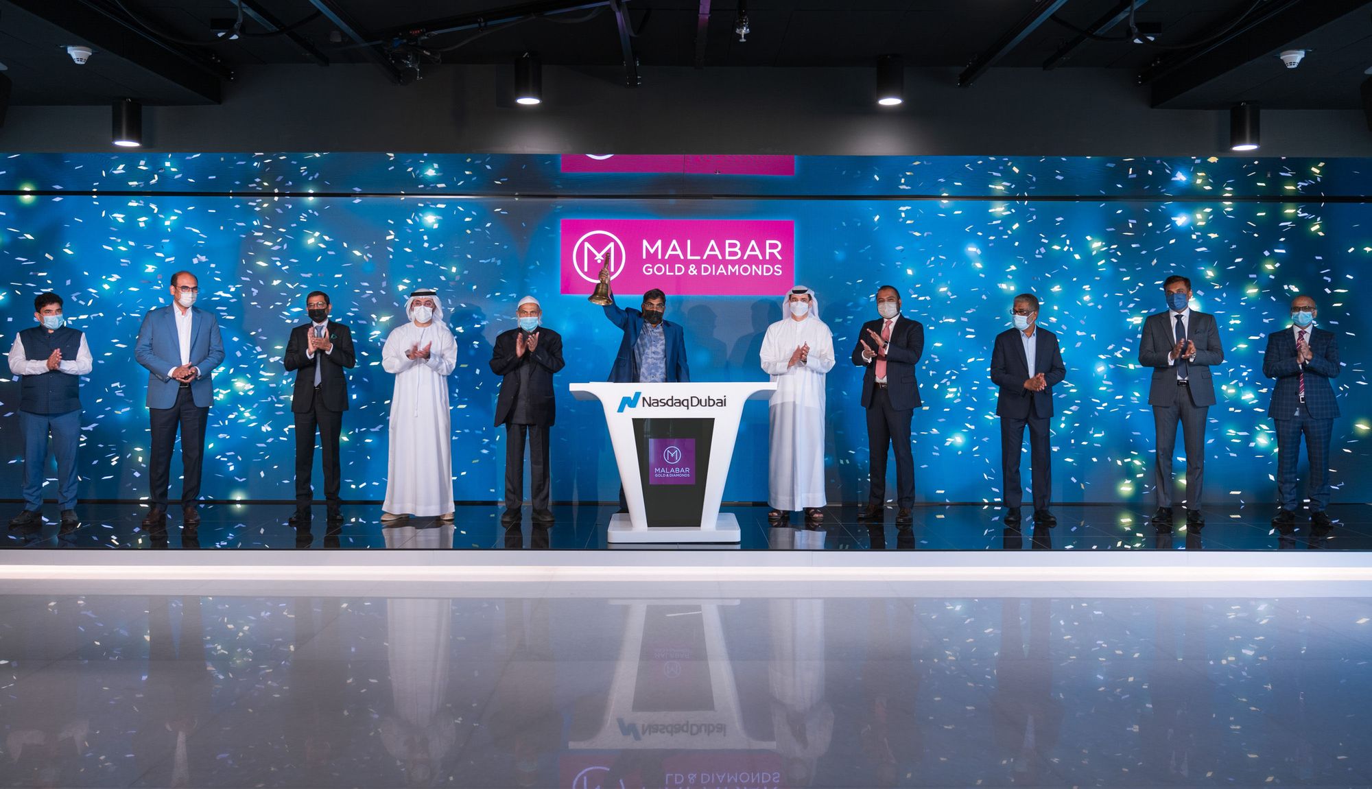 Malabar Gold bell ringing at Nasdaq Dubai Marketsite