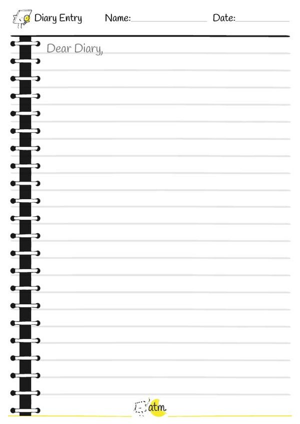 Template For Diary Entry