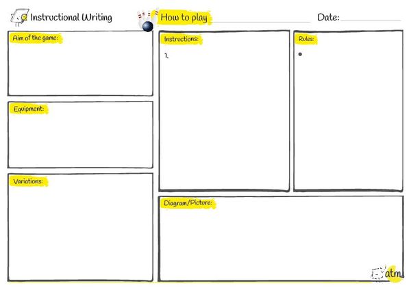 Instructions for a Game Template at the minute