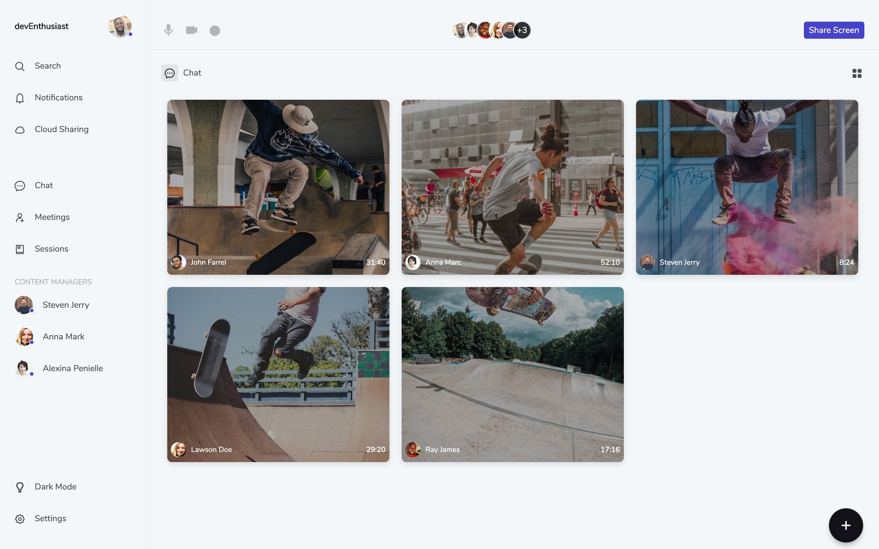 Desktop Chat work app UI