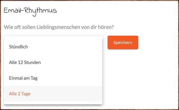 Auswahl des E-Mail-Rhythmus für Benachrichtigungen