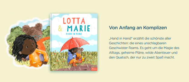 Das Geschwisterbuch „Lotta & Marie – Hand in Hand“ von Librio