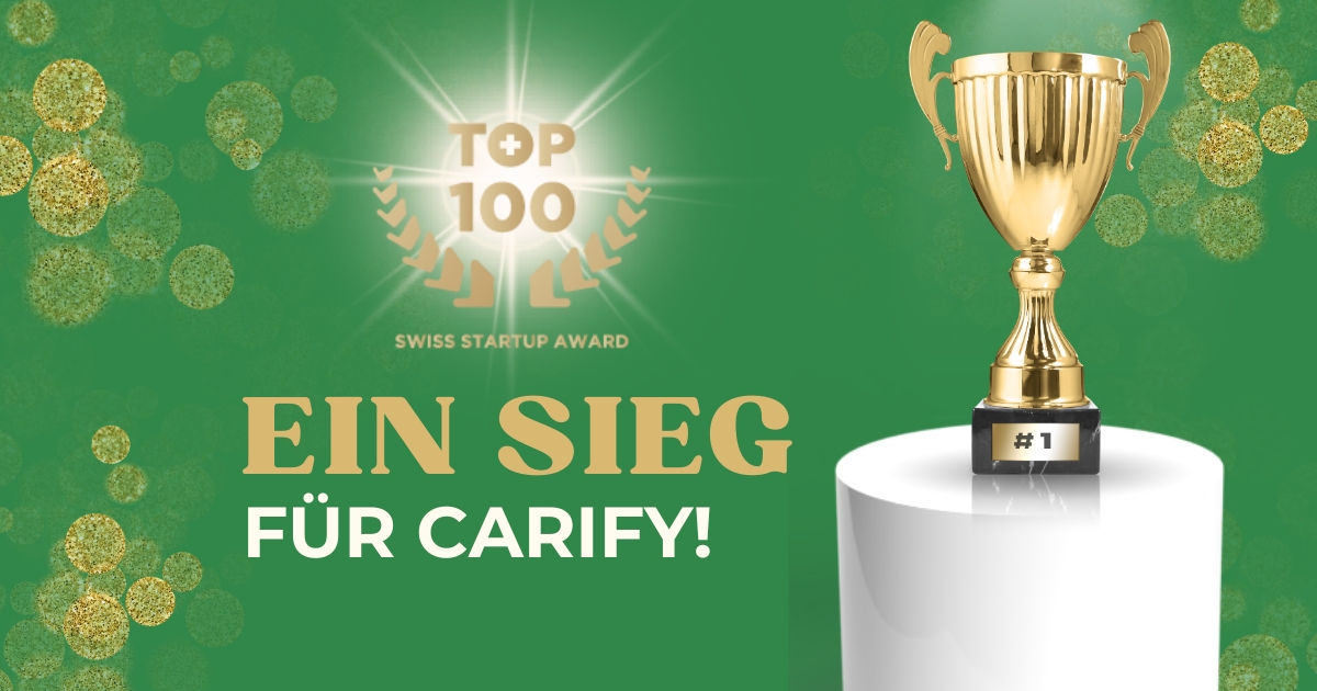CARIFY gewinnt das Public Voting beim Top 100 Swiss Start up Award 2023