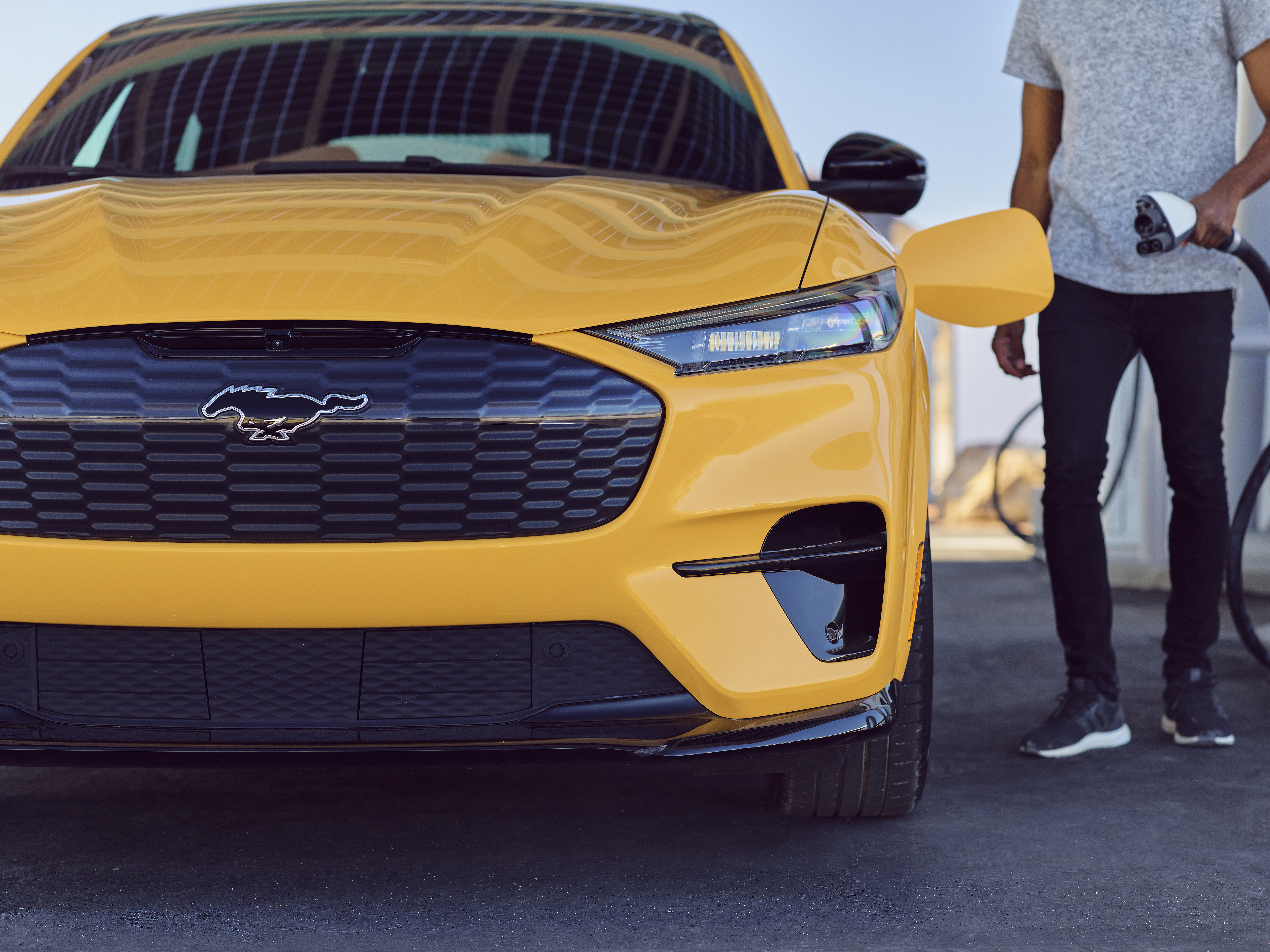 Yellow mustang Mach-e-GT performance edition EV