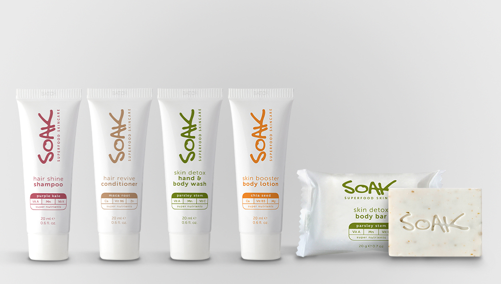 SOAK SUPERFOOD SKINCARE Hotel Amenities Vanity Group