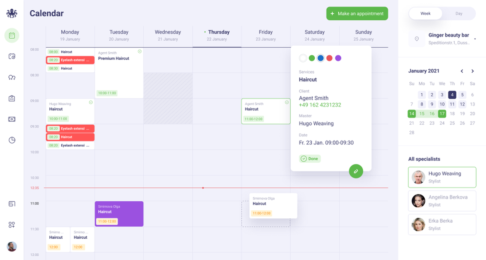 EasyWeek Appointment scheduler for Google Calendar