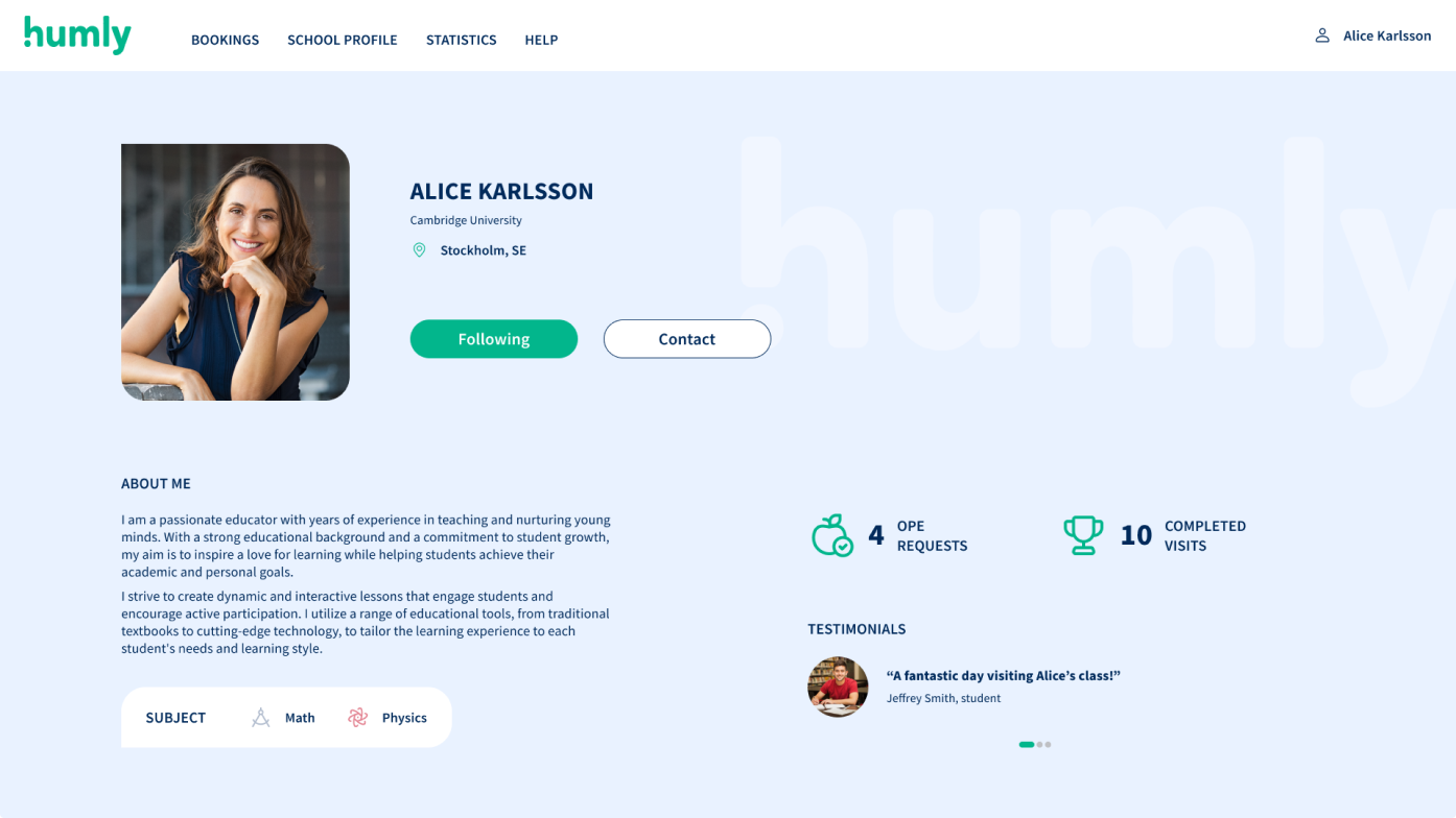 Teacher Profile