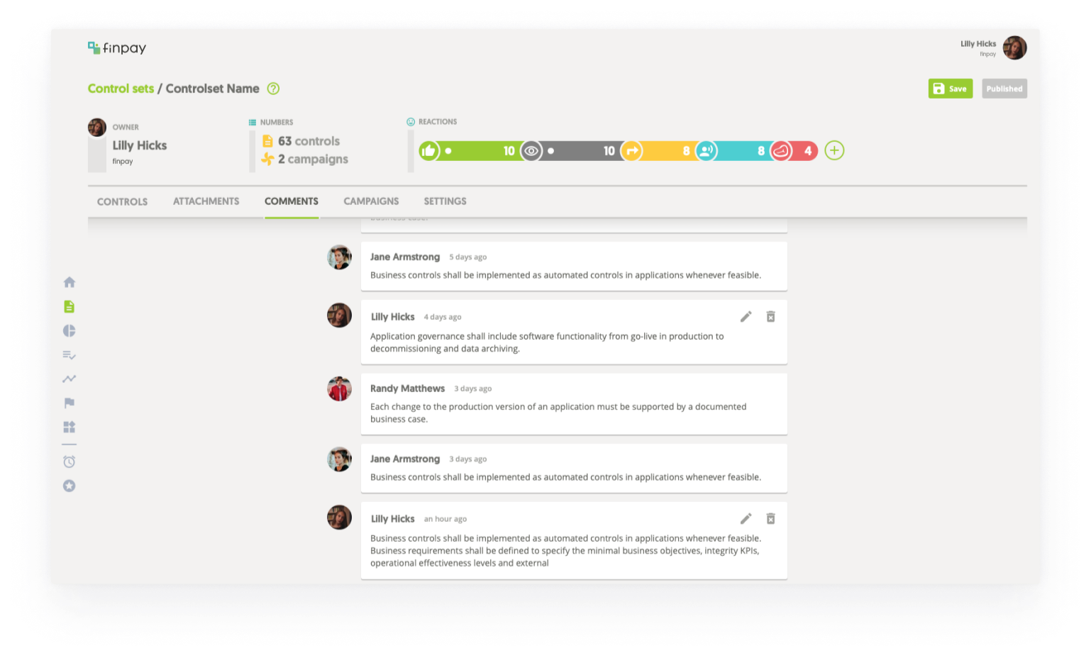 Control Set - comments
