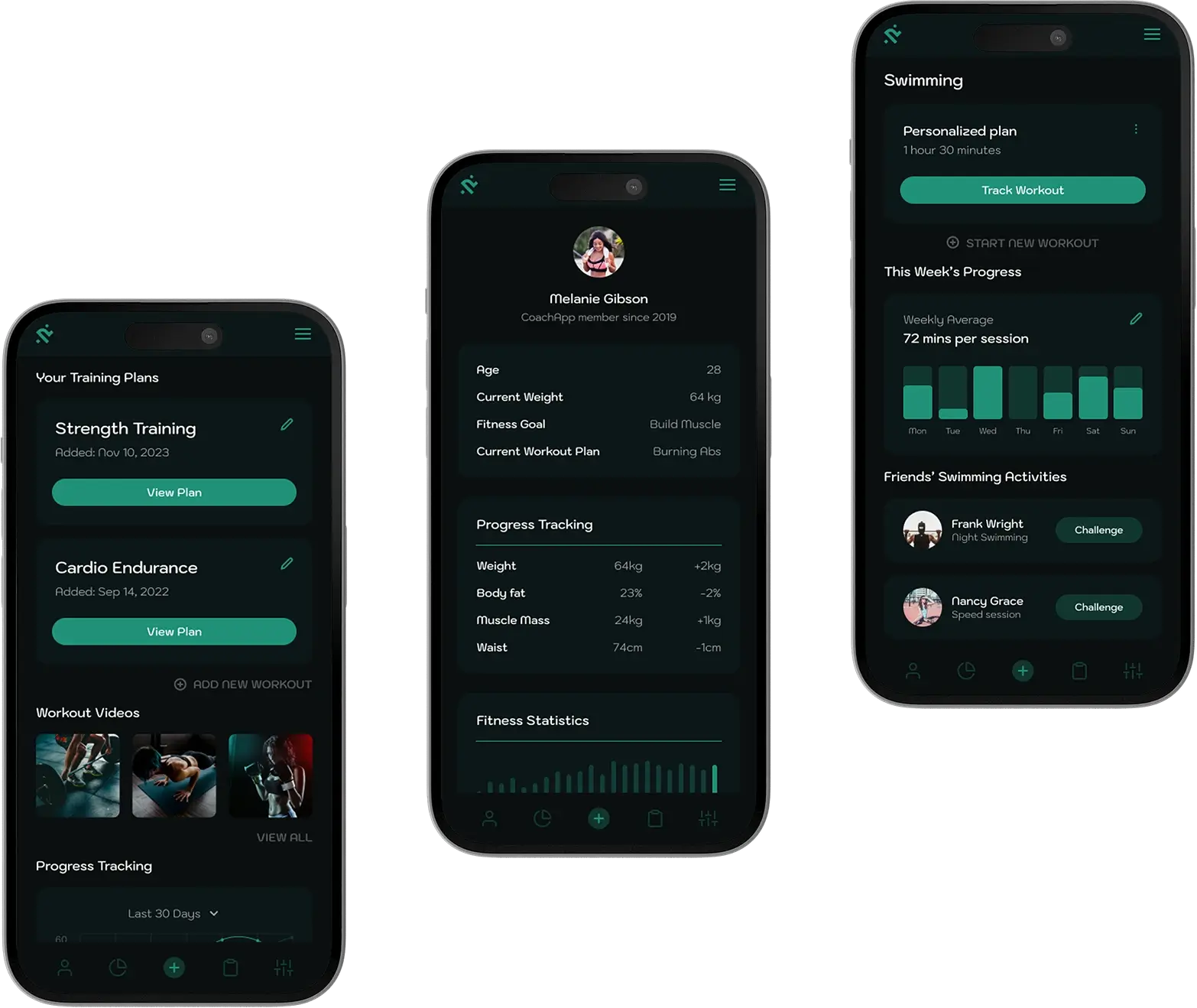 Coachapp Result Screens