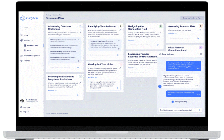 100% Automated Business Plan Creation