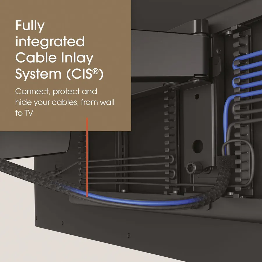 Motorized TV wall mount with integrated cable inlay system | Vogel's