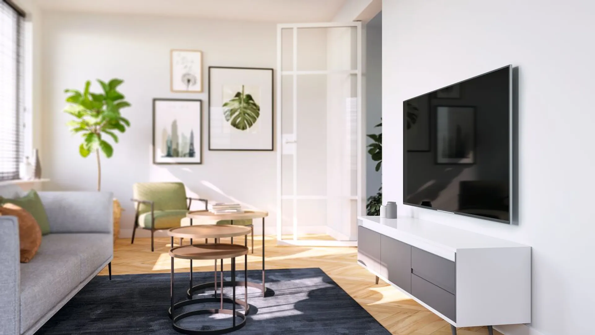 Flat TV wall mount in the living room | Vogel's 