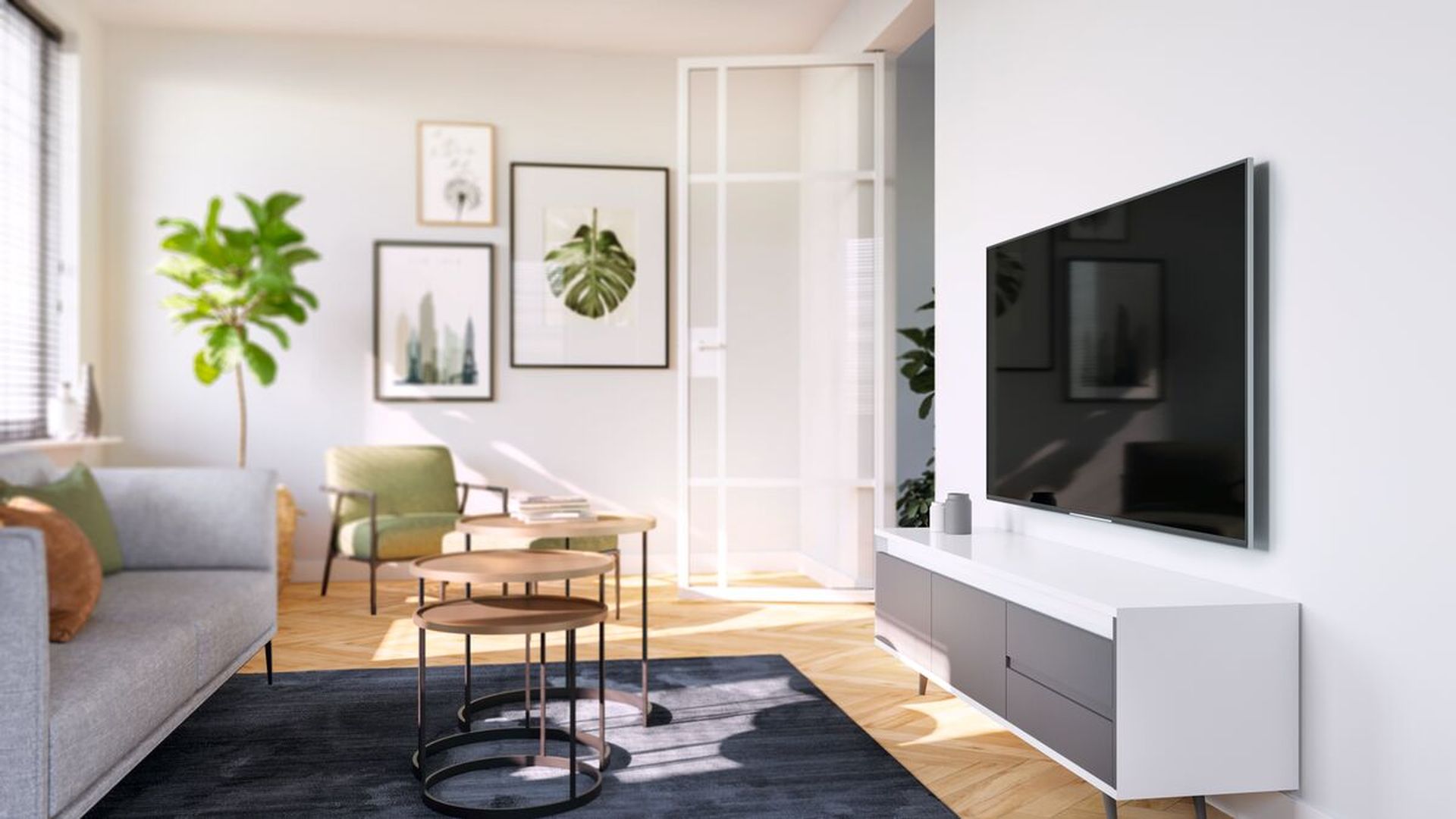 Flat TV vægbeslag i stuen | Vogel's 