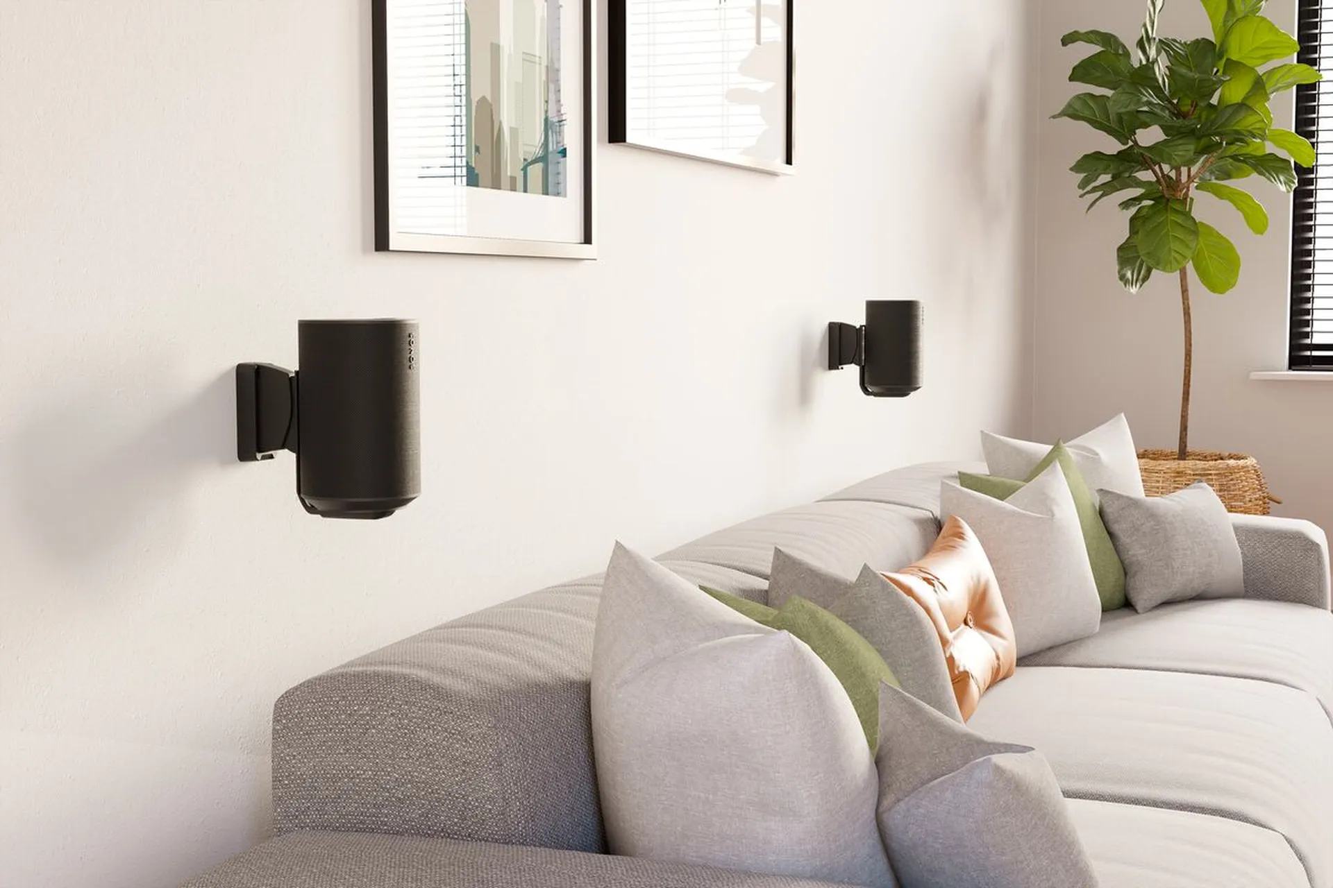 Sonos Era 100, speaker brackets, living room | Vogel's