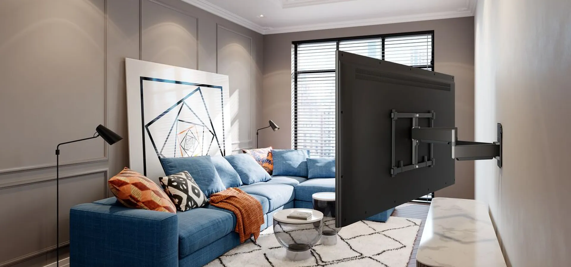 Extended arm TV bracket to put TV in any angle | Vogel's