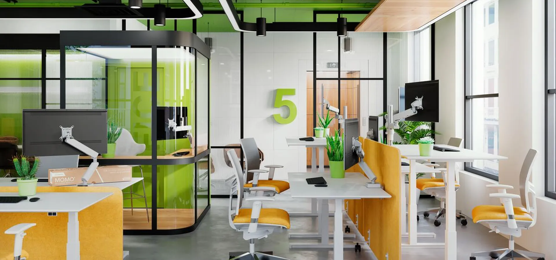 Monitor Mounts, office at desk | Vogel's