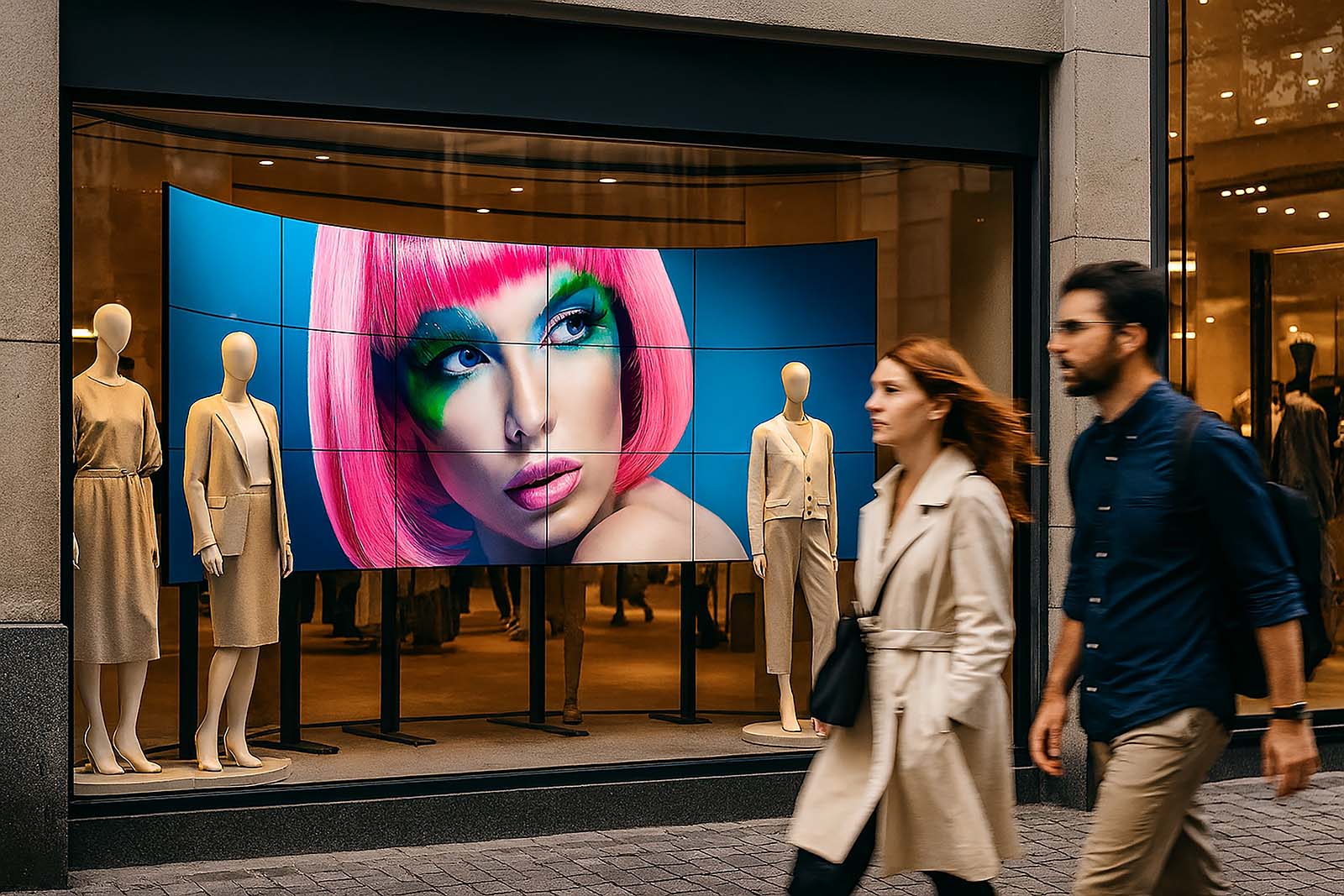 Videowall in shopping window | Vogel's