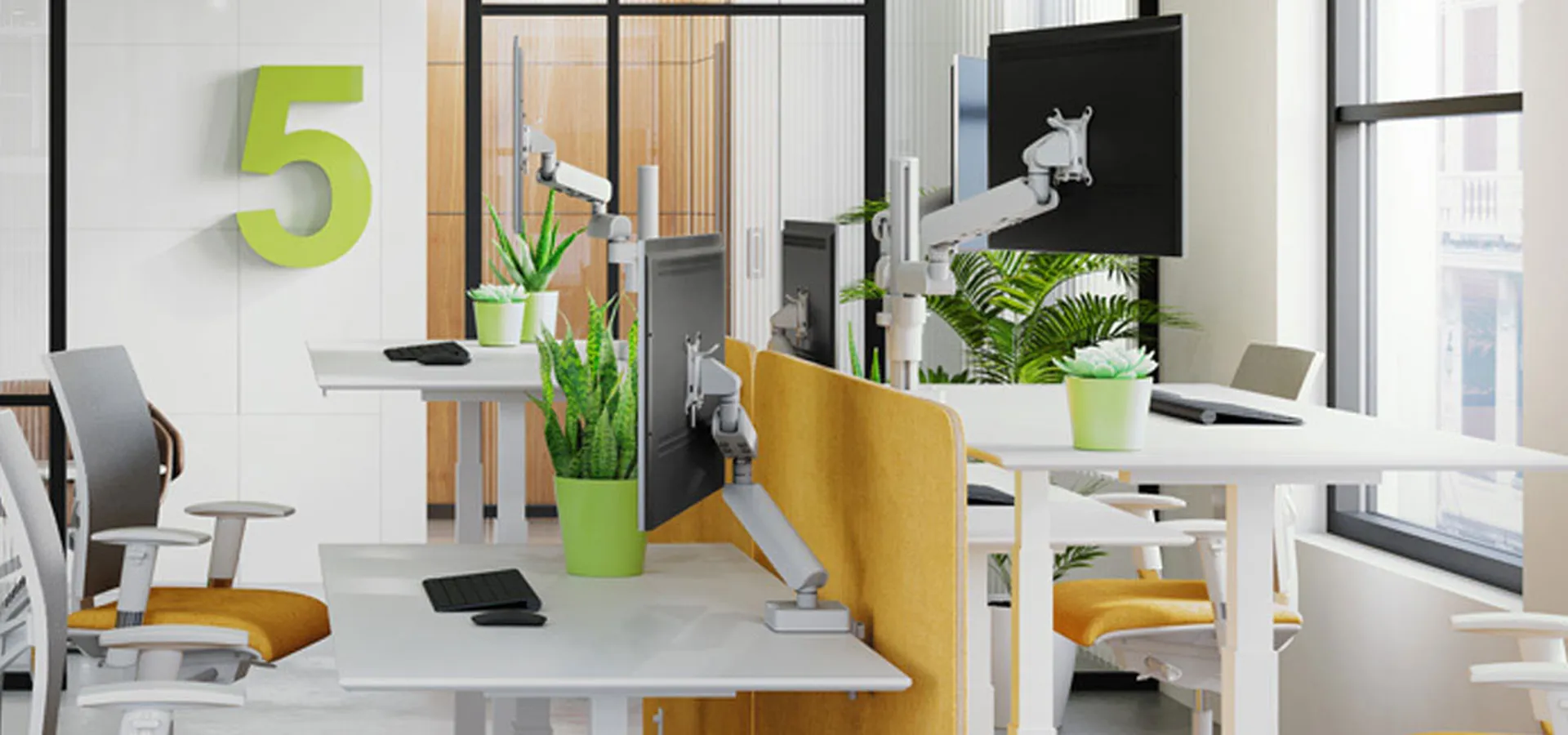 MOMO monitor arm in office environment | Vogel's