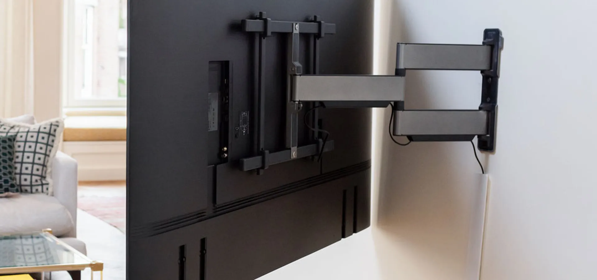 LG 55 inch TV wall mount living room