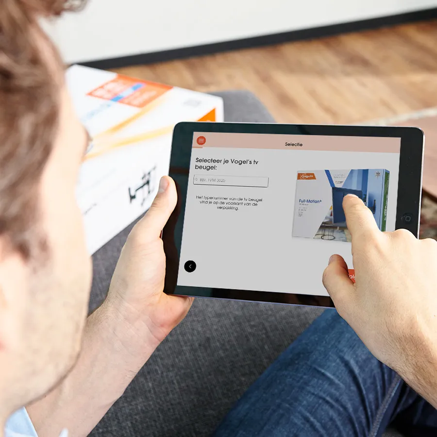 Select your TV mount and television in the DrillRight app | Vogel's