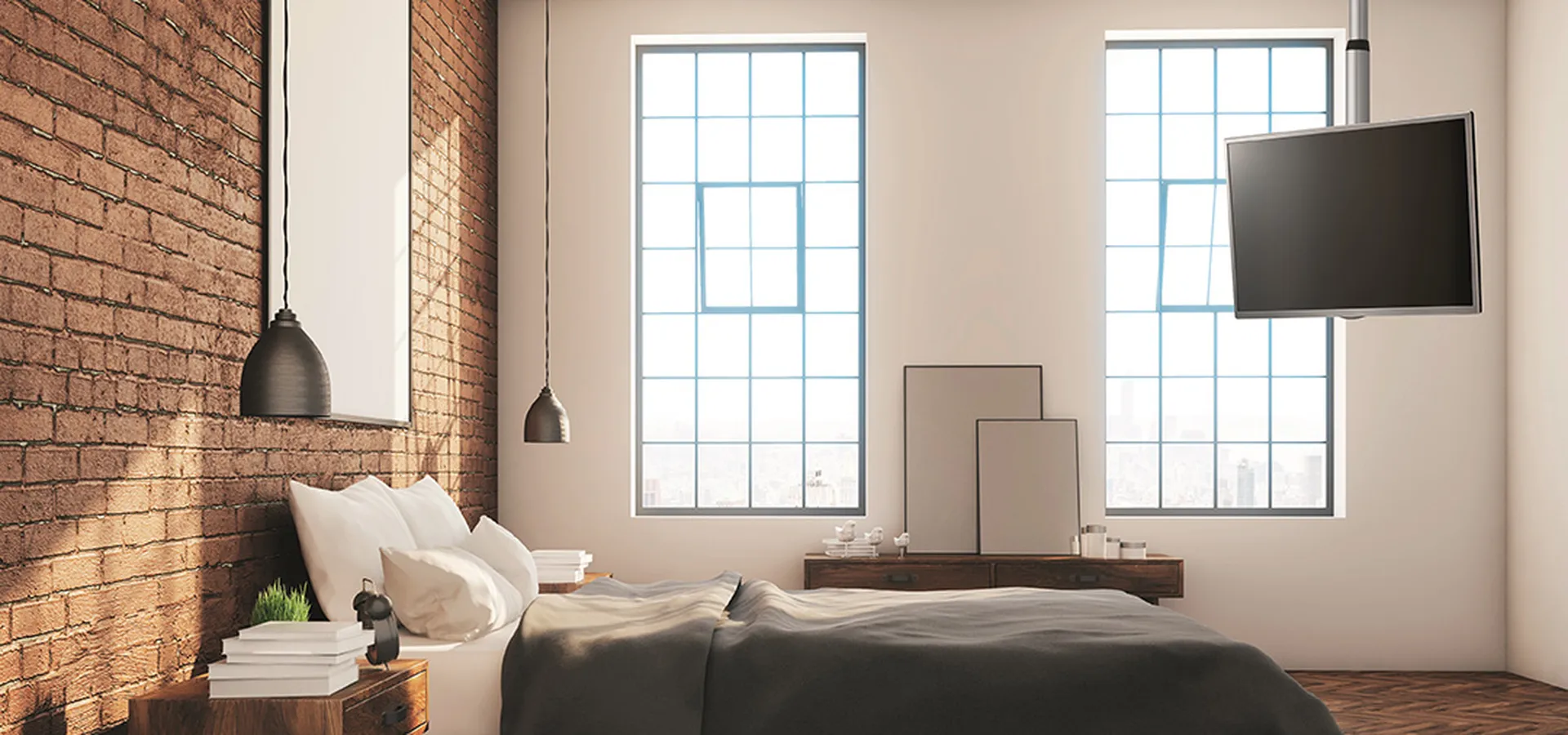 TV ceiling mount in bedroom | Vogel's