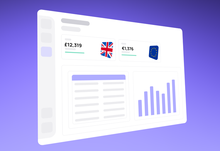 Illustration of our console product in front of purple cgi particles