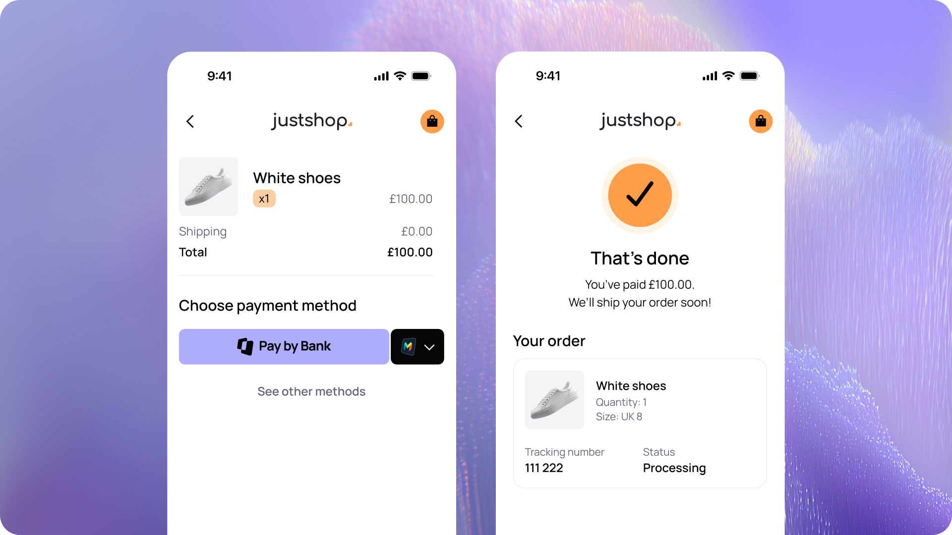Bank on File returning user flow