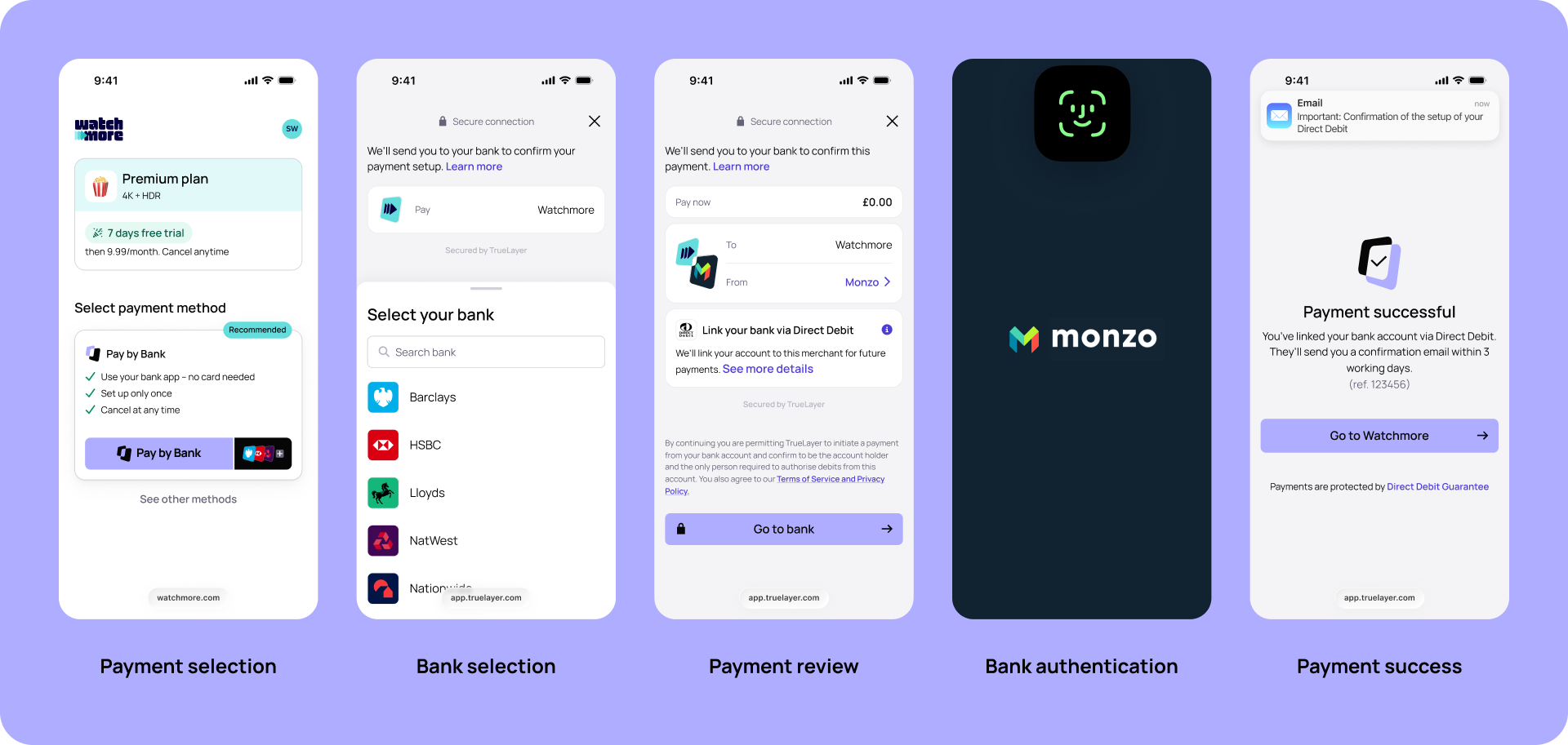 Bank on File First time user flow
