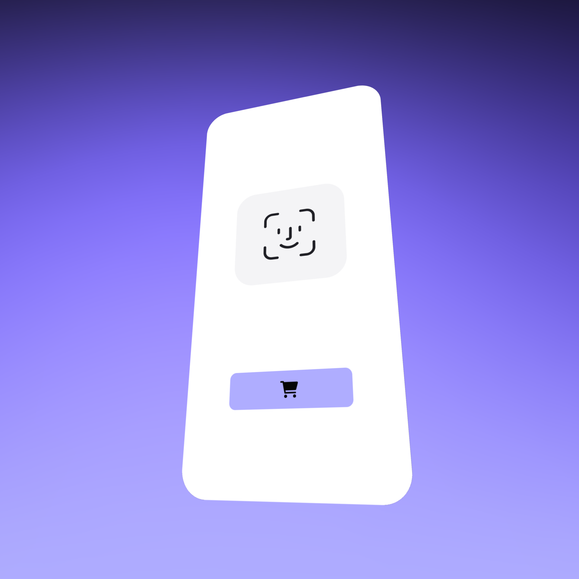 Illustration of successful face ID on a mobile device in front of a pink marble background
