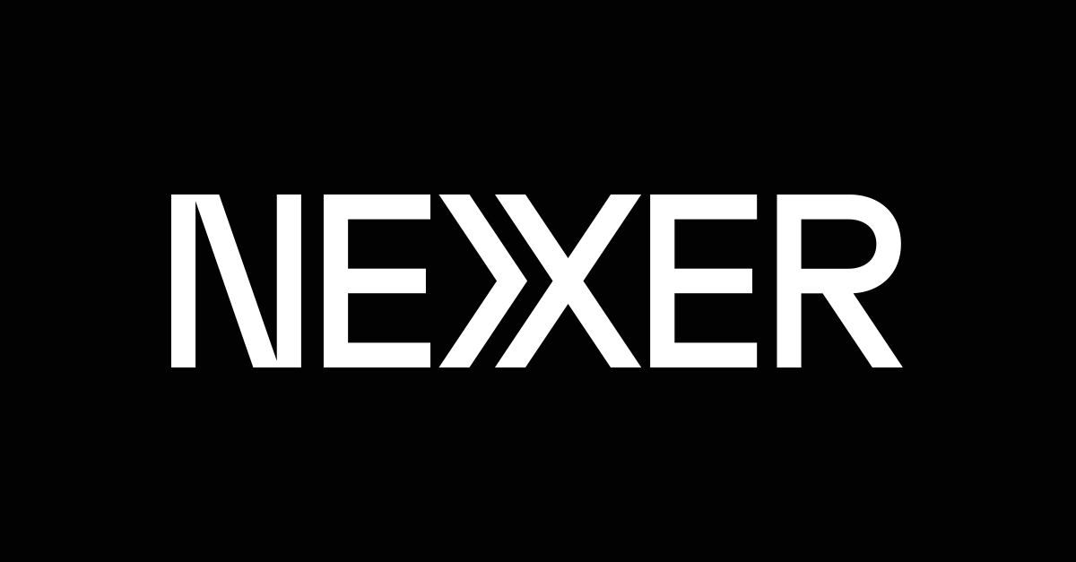 The image features the word "NEXER" in bold white letters on a black background.