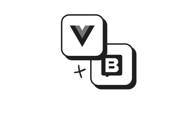 Vue and Storyblok logos, on square tiles, connected together.
