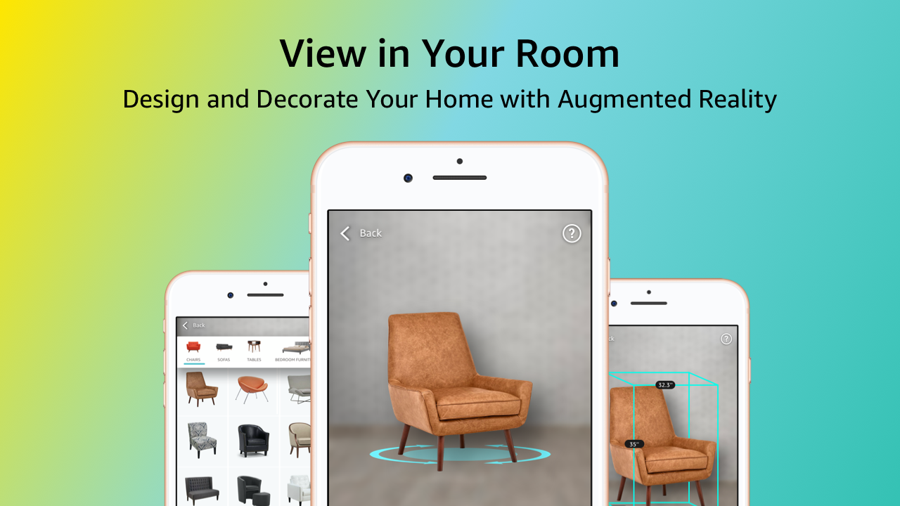 Example of overlay AR in eCommerce: Amazon's AR View 