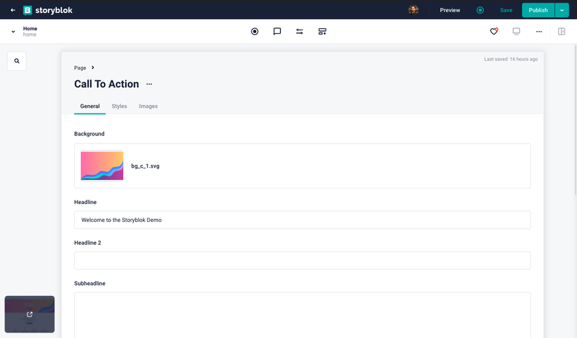 Screenshot of the Visual Editor Content menu