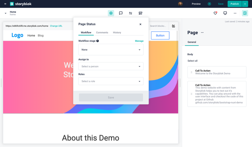 An annotated screenshot of how to change the workflow stage of a story