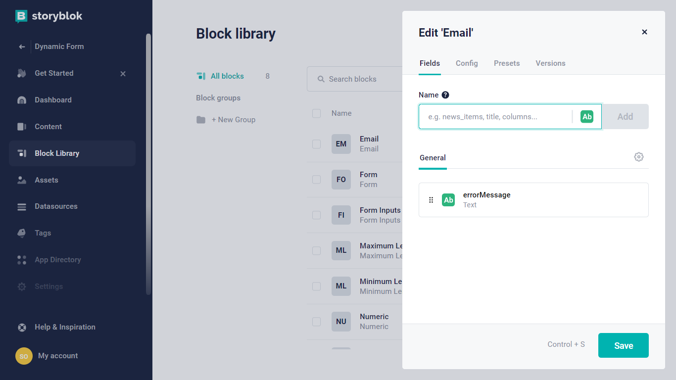 Editing email fields