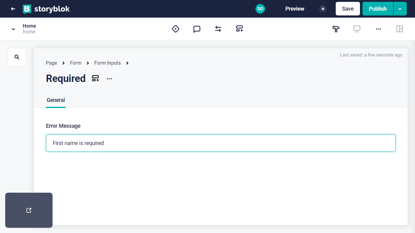 required form input