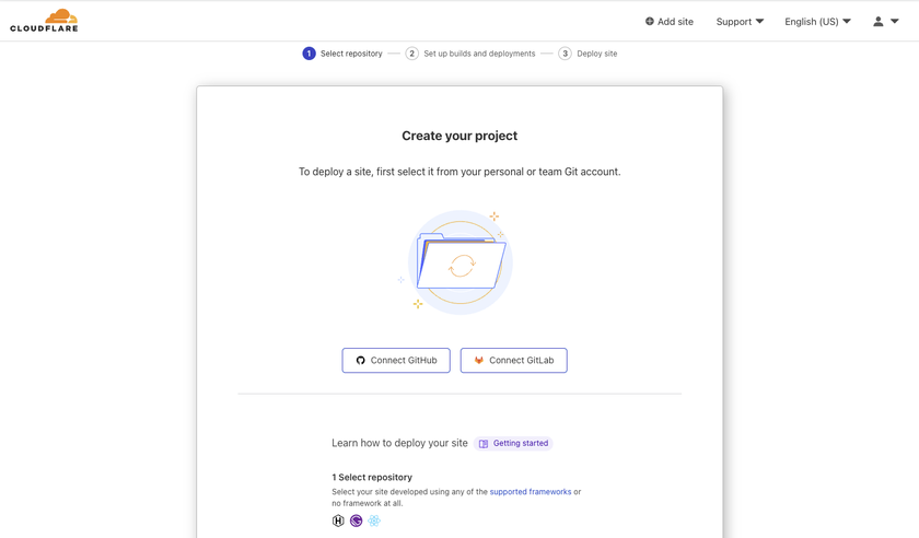 connect GitHub or GitLab